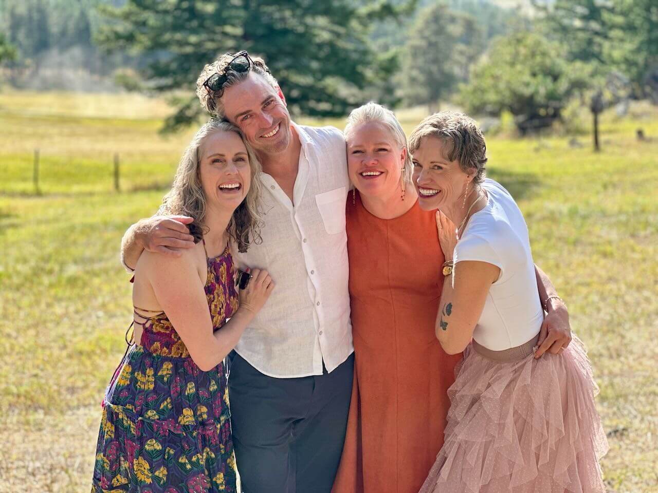 Ryan Carson with his three sisters as adults