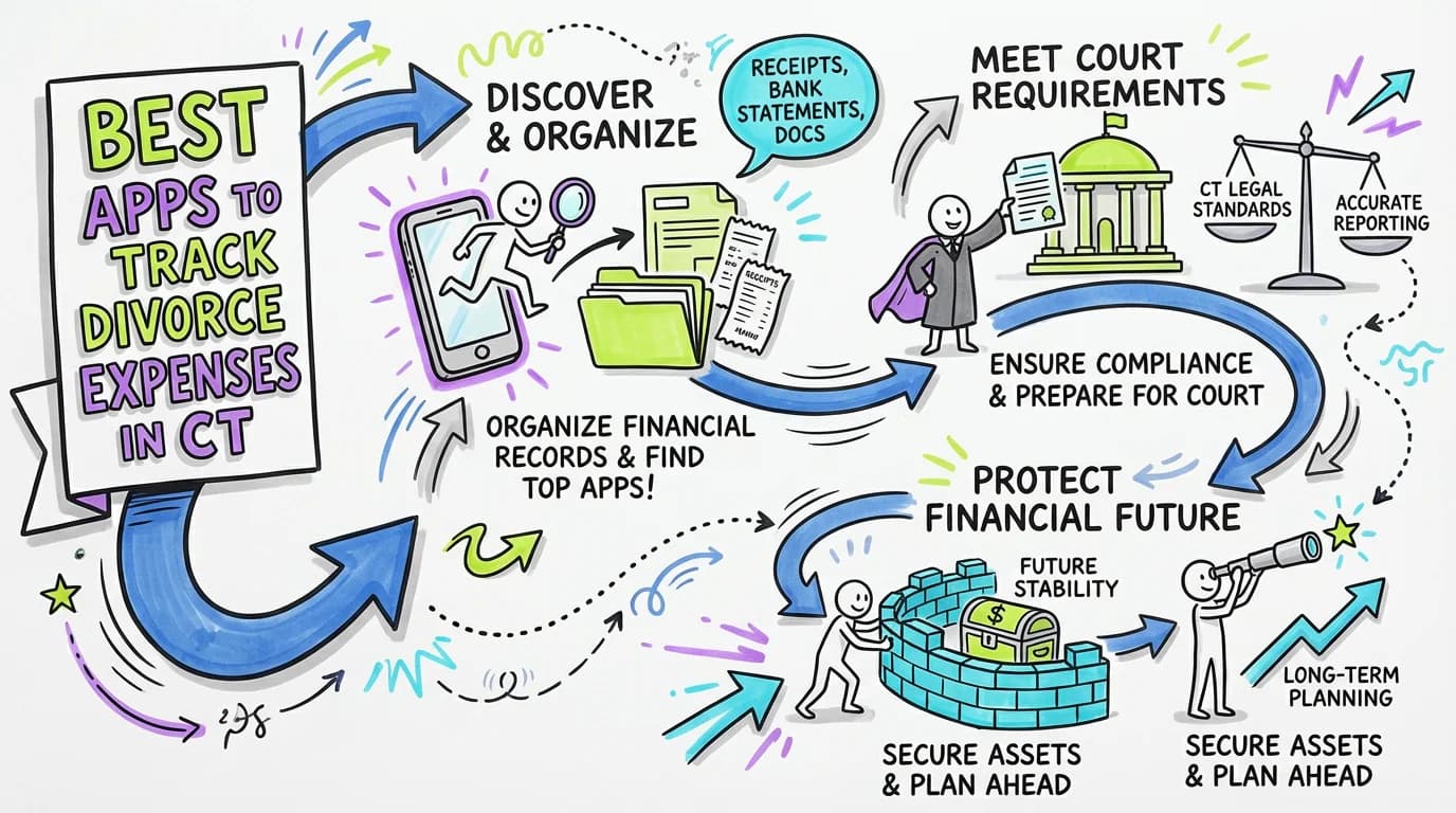 Visual overview showing the key steps and concepts for Best Apps to Track Divorce Expenses in Connecticut | Expense Management Guide in Connecticut