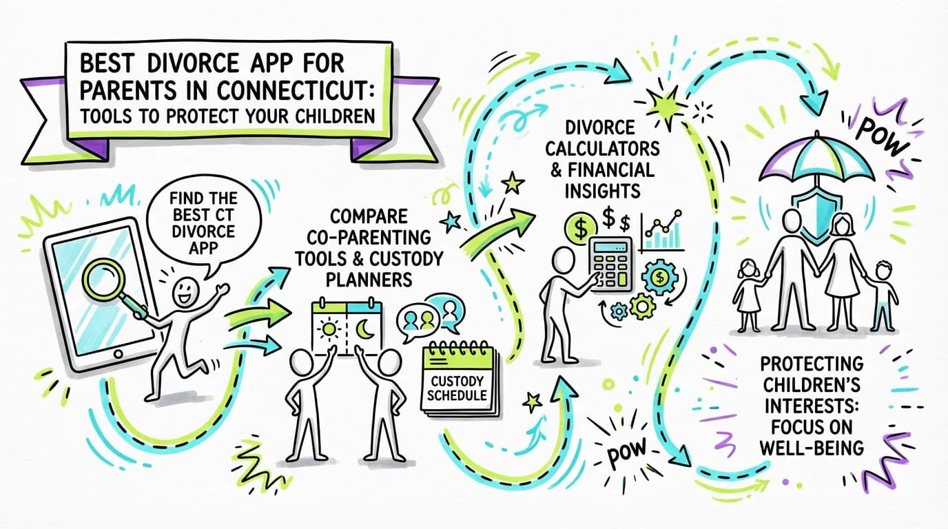 Visual overview showing the key steps and concepts for Best Divorce App for Parents in Connecticut: Tools to Protect Your Children in Connecticut