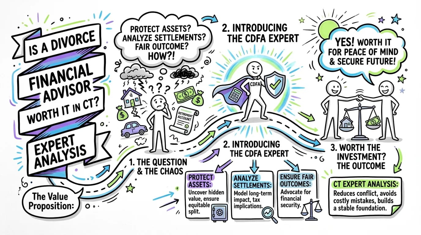 Visual overview showing the key steps and concepts for Is a Divorce Financial Advisor Worth It in Connecticut? Expert Analysis in Connecticut