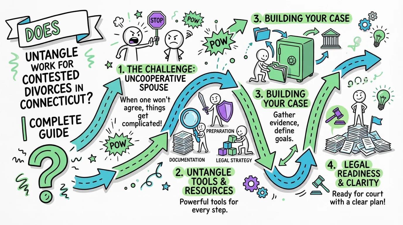 Visual overview showing the key steps and concepts for Does Untangle Work for Contested Divorces in Connecticut? | Complete Guide in Connecticut