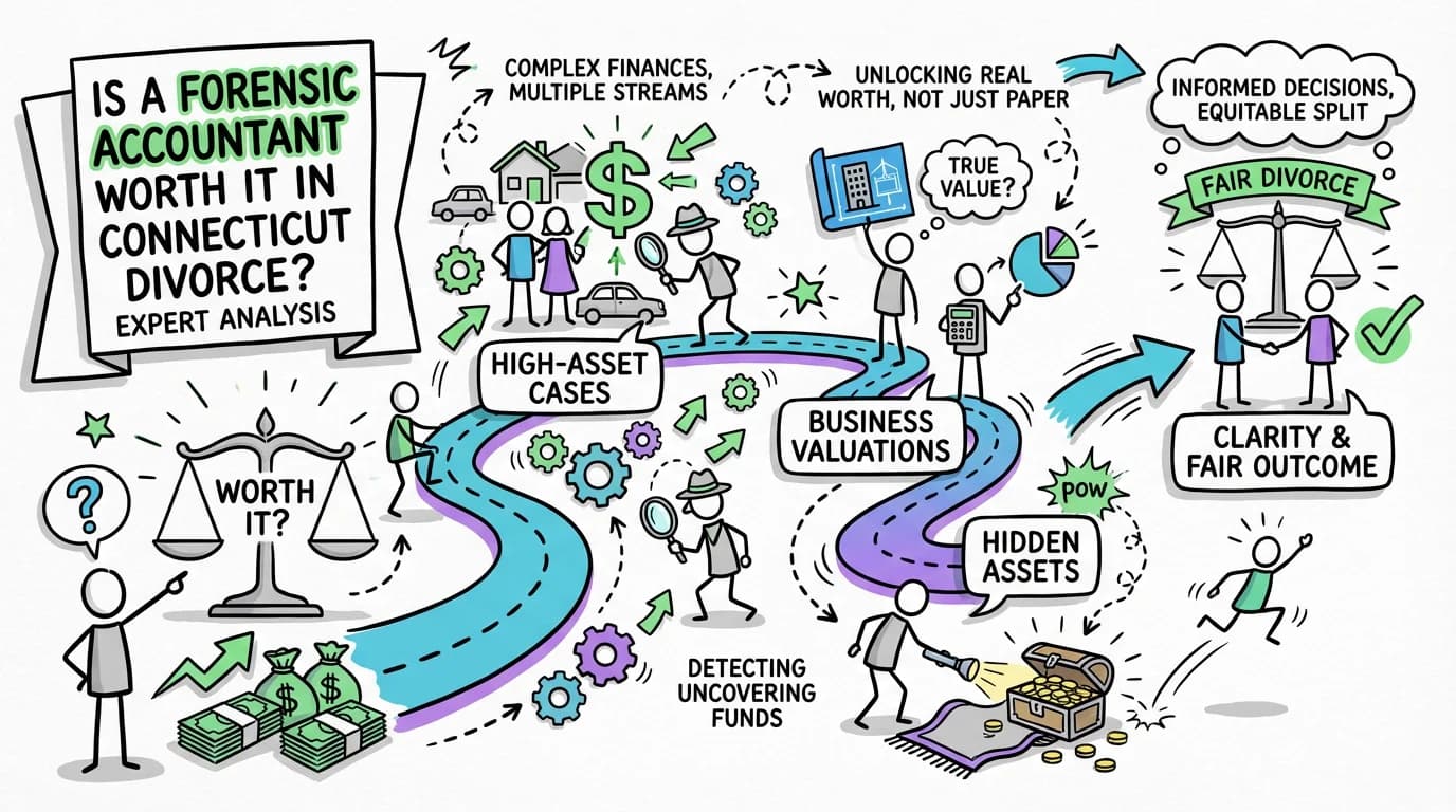 Visual overview showing the key steps and concepts for Is a Forensic Accountant Worth It in Connecticut Divorce? Expert Analysis in Connecticut