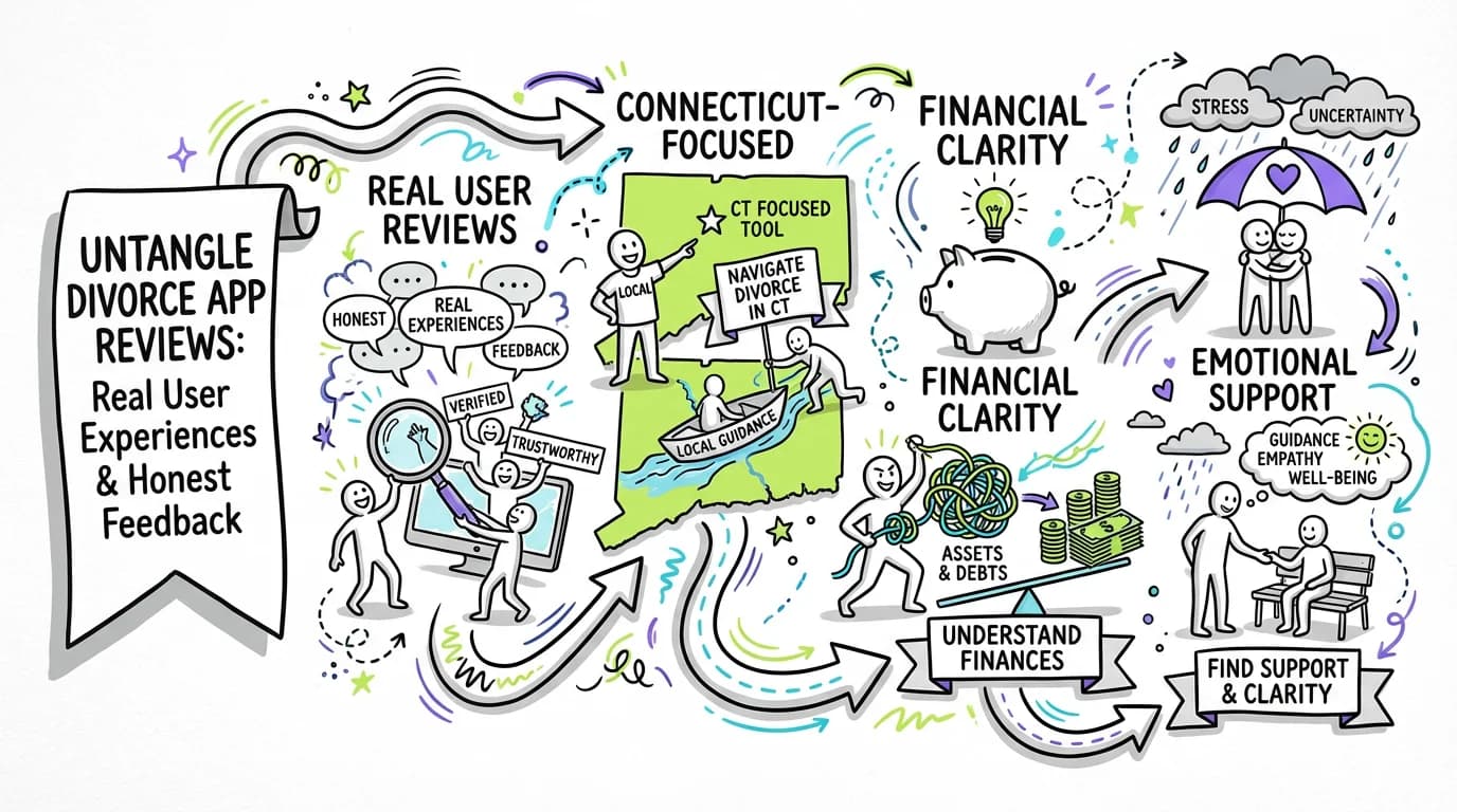 Visual overview showing the key steps and concepts for Untangle Divorce App Reviews: Real User Experiences and Honest Feedback in Connecticut